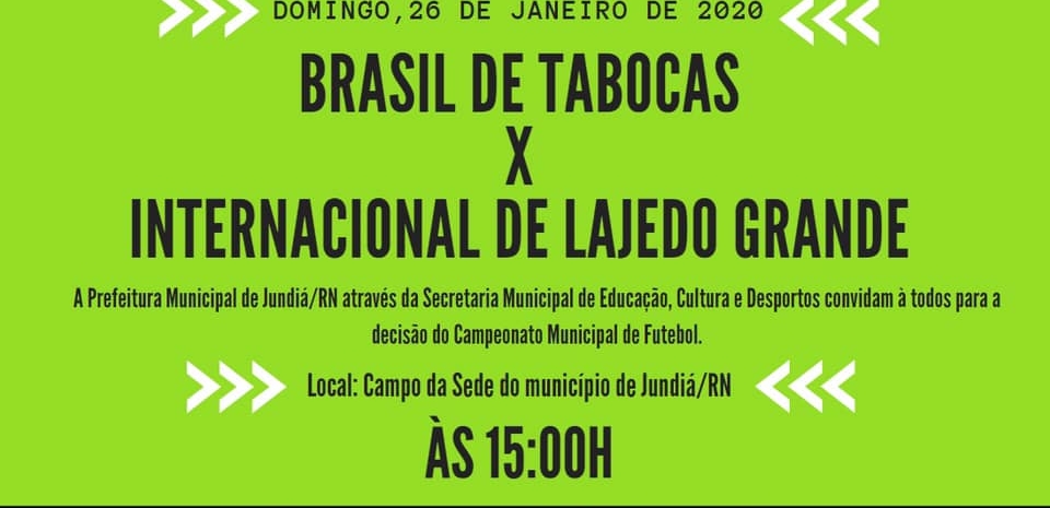 Decisão pelo Campeonato Municipal de Futebol em Jundiá.
