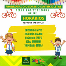 Secretaria de Educação promove sorteios de bicicletas nas escolas