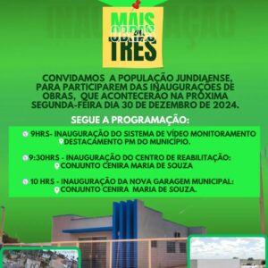 Prefeitura convida para prestigiar as inaugurações de obras