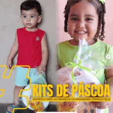 O Programa Primeira Infância realizou a entrega de kits de Páscoa