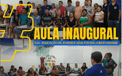 Aula inaugural na Escola Municipal Iberê Ferreira de Souza.