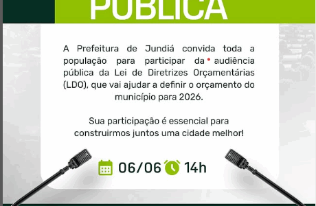 PARTICIPE DA AUDIÊNCIA PÚBLICA!