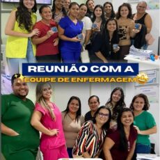 Reunião com a equipe de enfermagem.