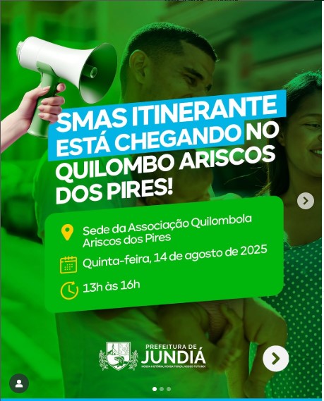 O SMAS Itinerante está chegando ao Quilombo Ariscos dos Pires! 