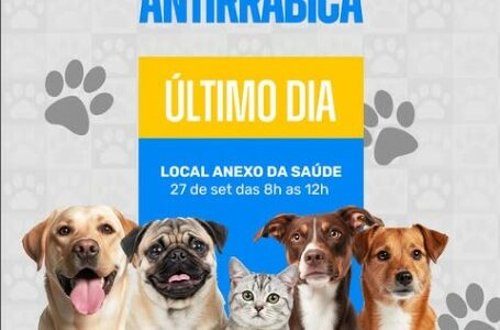 ÚLTIMO DIA DA VACINAÇÃO ANTIRRÁBICA!