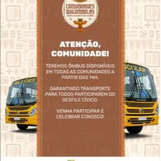  Transporte garantido para o Desfile Cívico!