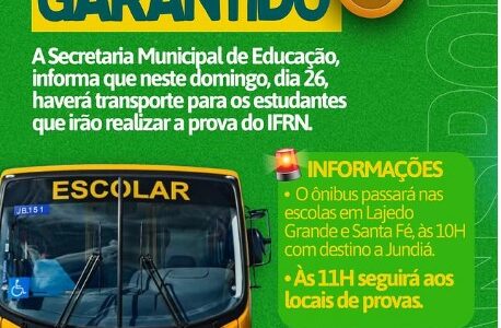 Transporte garantido! Transporte garantido!