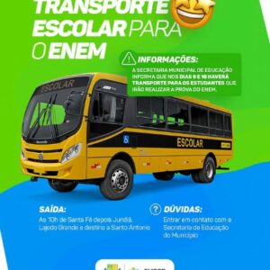 Transporte garantido para o ENEM!