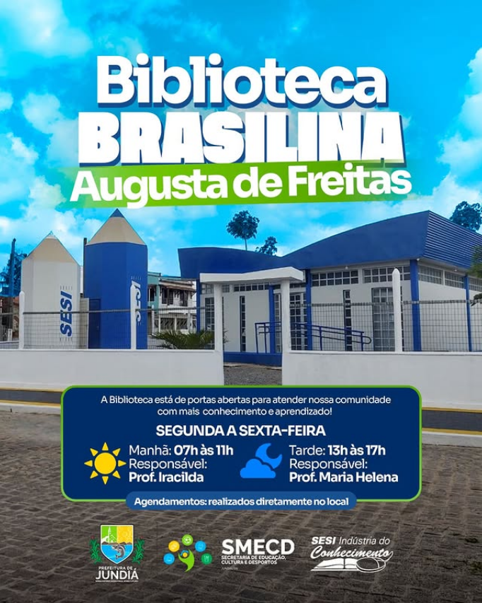 A Biblioteca Brasilina Augusta de Freitas está de portas abertas!