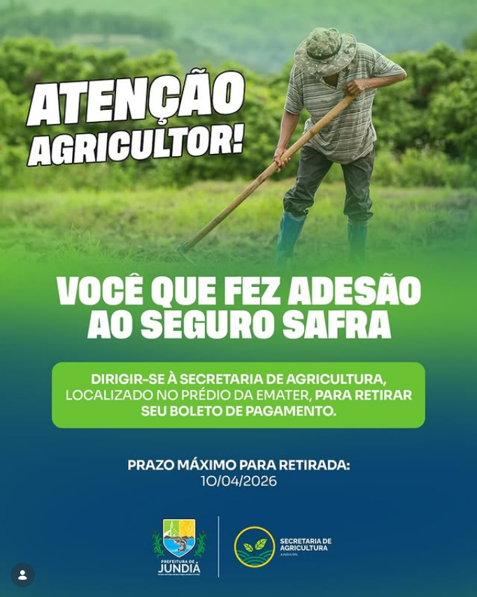 Seguro Safra já está disponível a retirada do boleto para o pagamento