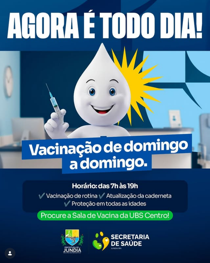 Vacinação em Jundiá agora é todo dia