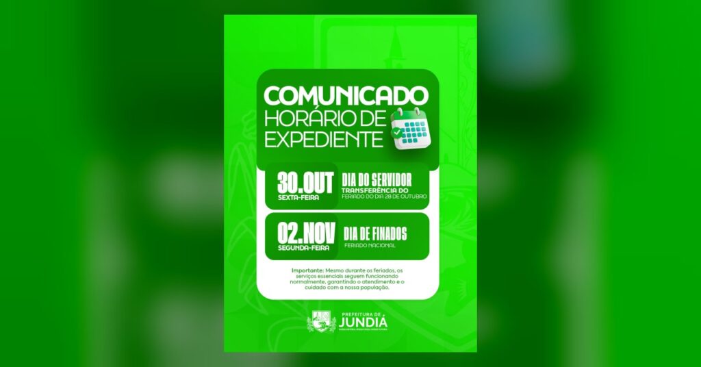 COMUNICADO | HORÁRIO DE EXPEDIENTE