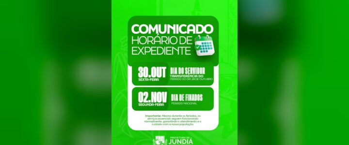 COMUNICADO | HORÁRIO DE EXPEDIENTE